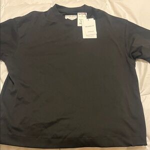 Denim & Flower Black Relaxed Fit Crew Neck